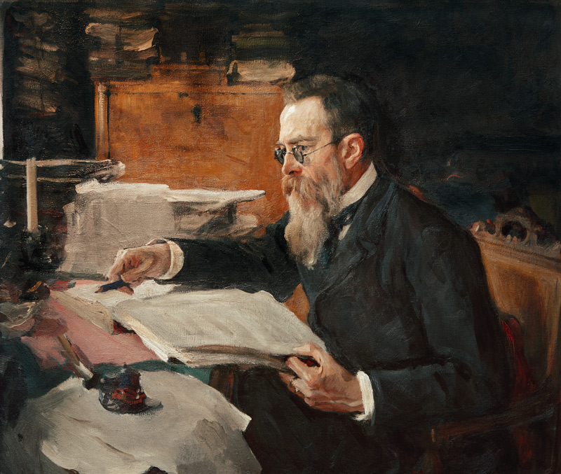 Portrait of the composer Nikolai Rimsky-Korsakov (1844-1908) od Valentin Alexandrowitsch Serow