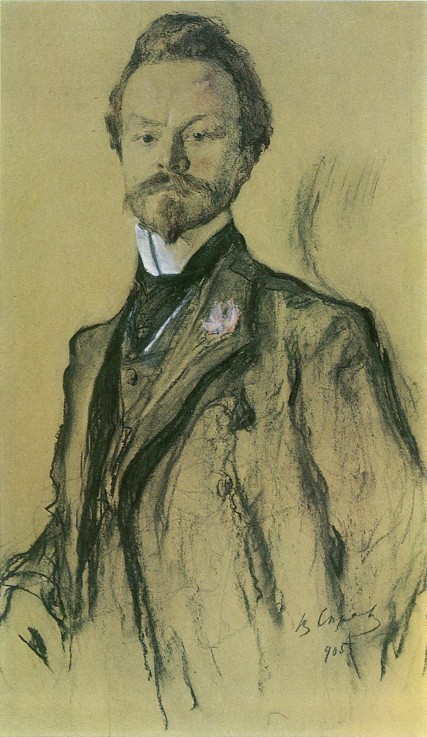 Portrait of the poet Konstantin Balmont od Valentin Alexandrowitsch Serow