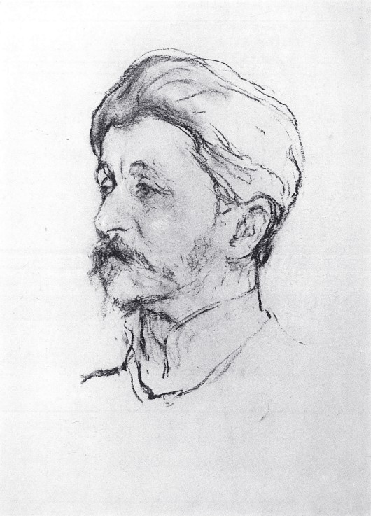 Portrait of the painter Mikhail Alexandrovich Vrubel od Valentin Alexandrowitsch Serow