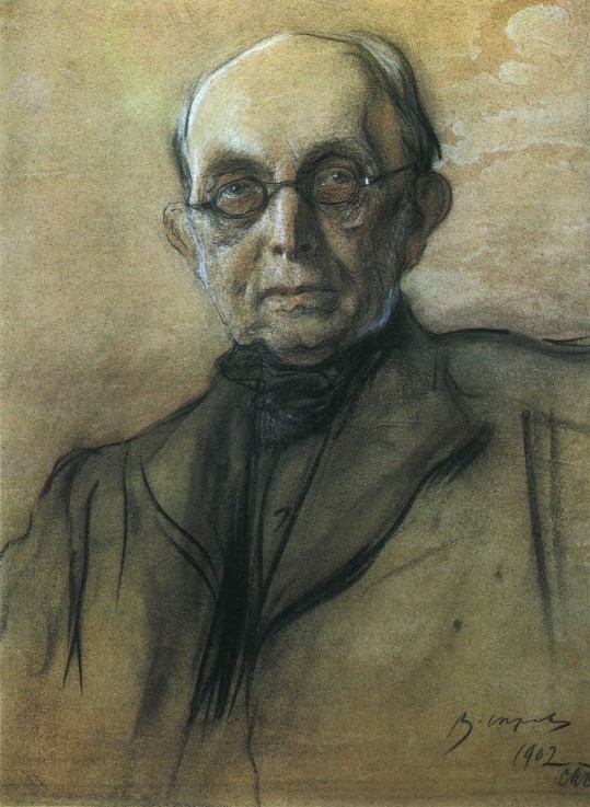 Portrait of Konstantin Petrovich Pobedonostsev, the Ober-Procurator of the Holy Synod od Valentin Alexandrowitsch Serow
