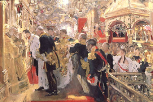 Die Krönung des Zaren Nikolaus II. od Valentin Alexandrowitsch Serow