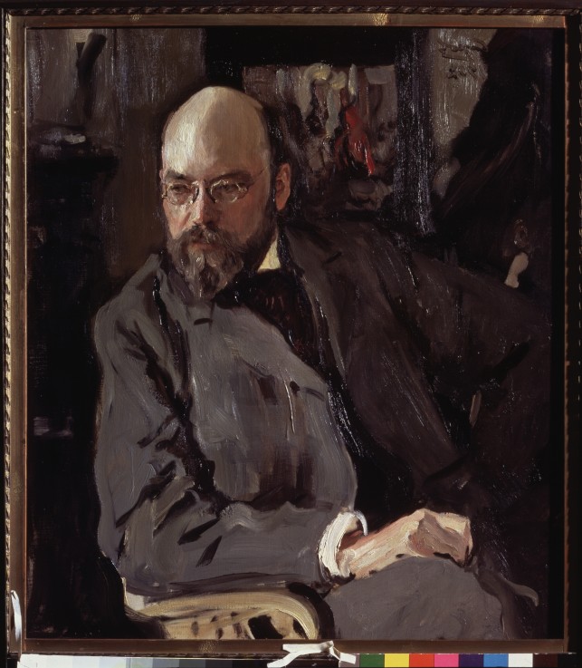 Portrait of the artist Ilya Ostroukhov (1858-1929) od Valentin Alexandrowitsch Serow