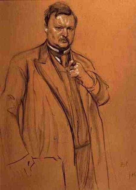 Portrait of the Composer Alekandr Konstantinovich Glazunov (1865-1936) od Valentin Alexandrowitsch Serow