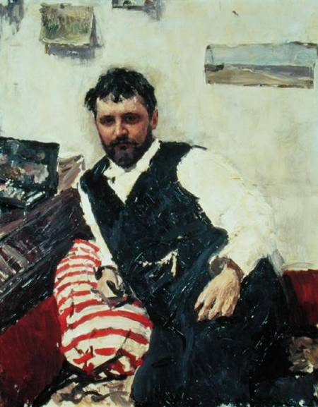Portrait of Konstantin Korovin (1861-1939) od Valentin Alexandrowitsch Serow
