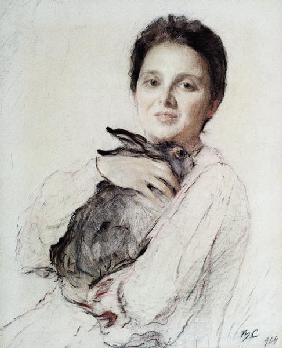Portrait of Kleopatra Obninskaya with a Hare