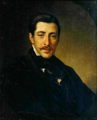 Portrait of the Author Alexander Sukhowo-Kobylin (1817-1903) (oil on canvas) od Vasili Andreevich Tropinin