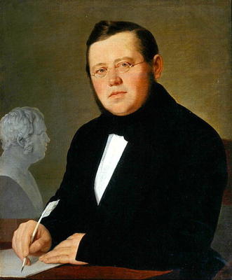 Portrait of the Author Michail Sagoskin, 1830s (oil on canvas) od Vasili Andreevich Tropinin