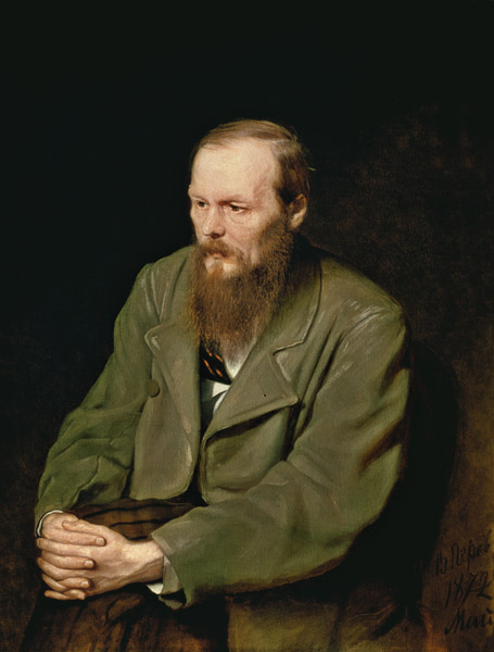 Portrait of Fyodor Dostoyevsky (1821-81) od Vasili Grigorevich Perov