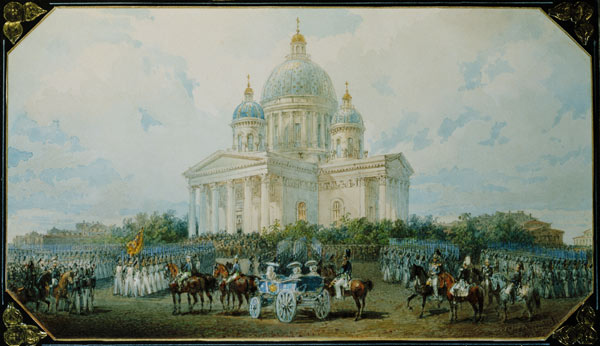 The Trinity Cathedral in St. Petersburg, 1850 od Vasili Semenovich Sadovnikov