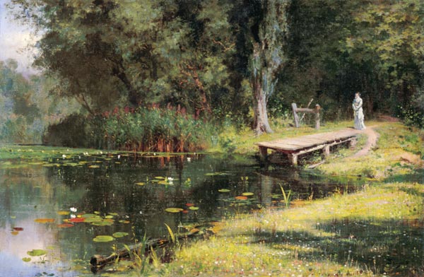 Der bewachsene Teich od Vasilij Dimitrijewitsch Polenov