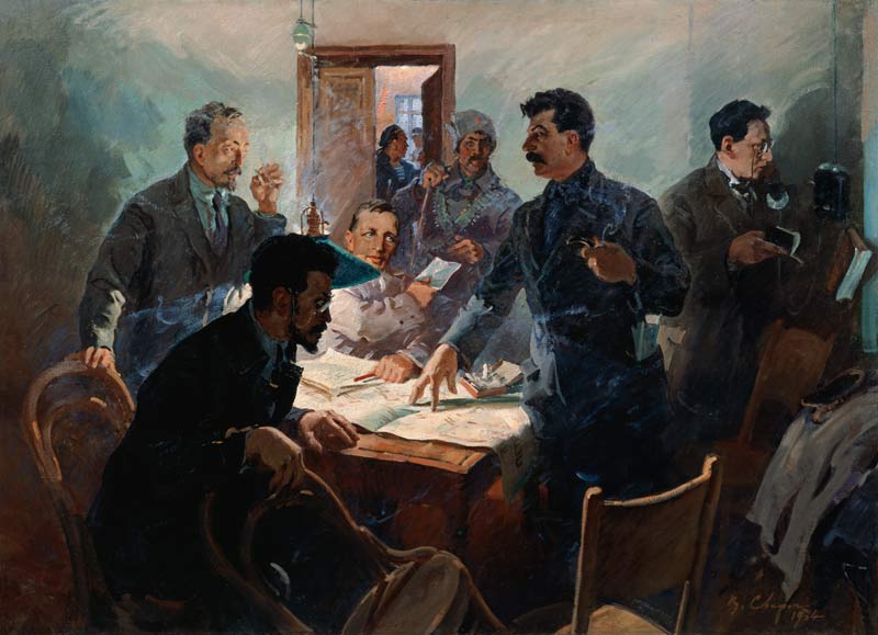 The Staff of the October Revolution, 1934 (oil on canvas) od Vasily Semyonovich Svarog