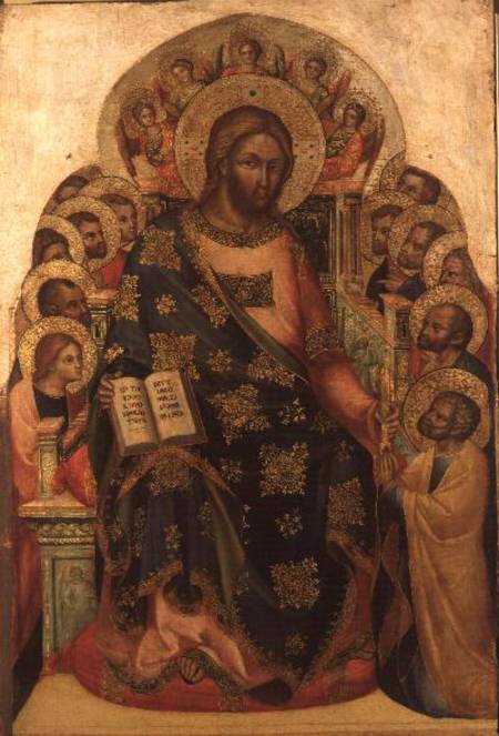 Christ Enthroned with Saints and Angels Handing the Key to St. Peter od Veneziano Lorenzo