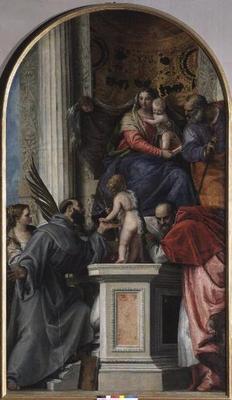 Madonna and Child Enthroned, St. John the Baptist as a Boy, St. Joseph, St. Jerome, St. Justinia and od Veronese, Paolo (eigentl. Paolo Caliari)