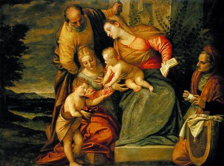 The Holy Family with St. Elizabeth and John the Baptist od Veronese, Paolo (eigentl. Paolo Caliari)