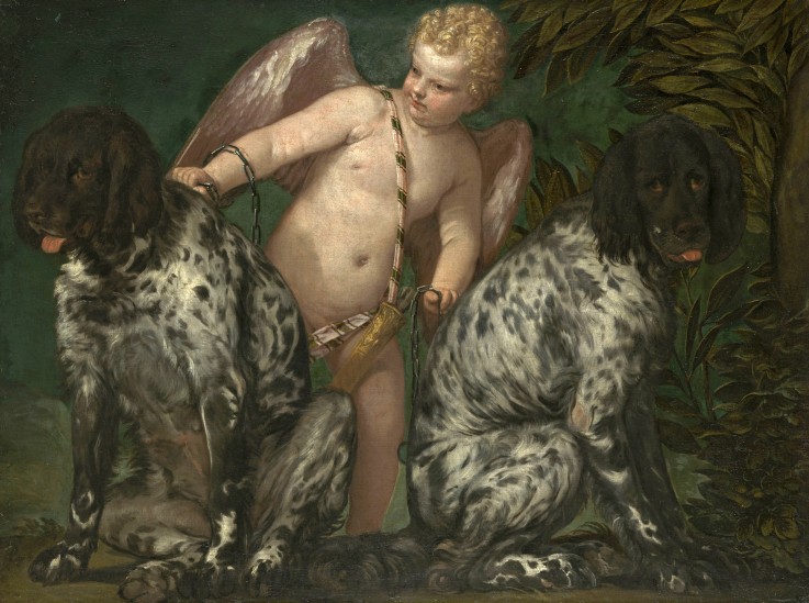 Cupid with two Dogs od Veronese, Paolo (eigentl. Paolo Caliari)