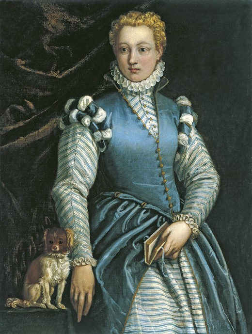 Portrait of a Woman with a dog od Veronese, Paolo (eigentl. Paolo Caliari)
