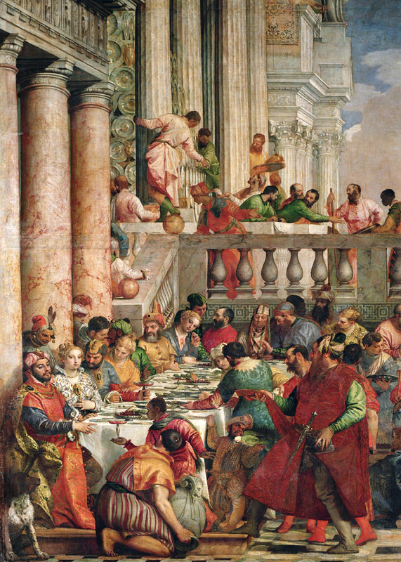 The Marriage Feast at Cana, detail of the left hand side od Veronese, Paolo (eigentl. Paolo Caliari)