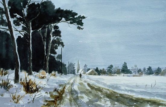 Hermitage Road in the Snow (Village of Higham, near Rochester) od Vic  Trevett