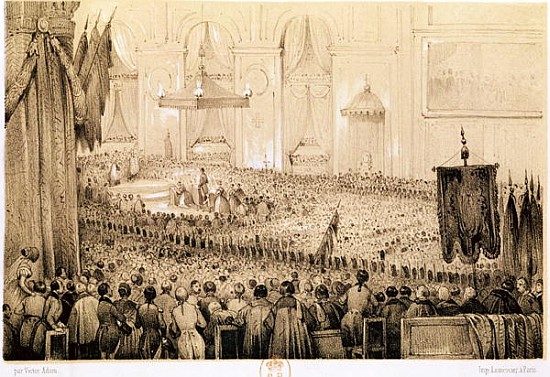 The Re-establishment of the Cult: A Te Deum at Notre-Dame de Paris, 18th April 1802 od Victor Adam