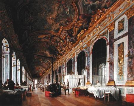 The Hall of Mirrors at Versailles used as Military Hospital for Tending Wounded Prussians in 1871 od Victor Buchereau