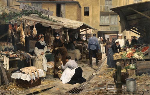Scene on a French market. od Victor Gabriel Gilbert