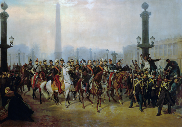 Napoleon III. with his stick on the Place de's La Concorde od Victor Jonquières