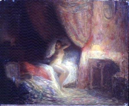 Bedroom scene bathed in light od Victor Lecomte