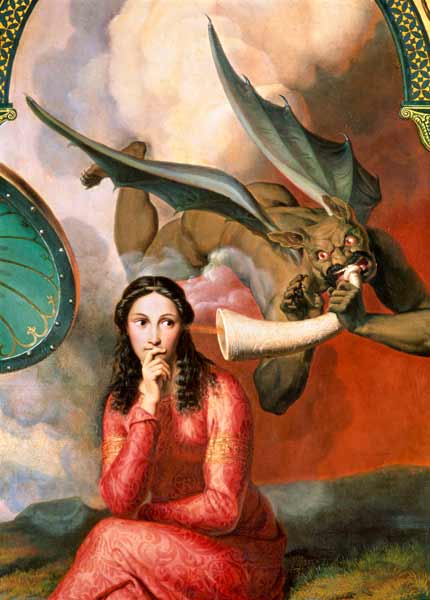 Good and Evil: the Devil Tempting a Young Woman od Victor Orsel