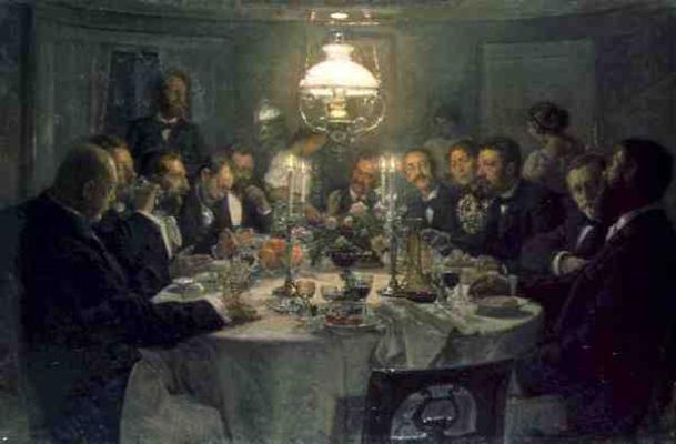 An Artist's Gathering, 1903 (oil on canvas) od Viggo Johansen