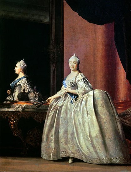 Empress Catherine II before the mirror od Vigilius Erichsen
