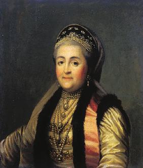 Portrait of Empress Catherine II (1729-1796) in kokoshnik