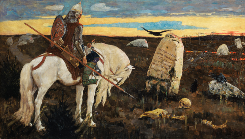 The warrior at the crossroads od Viktor Michailowitsch Wasnezow