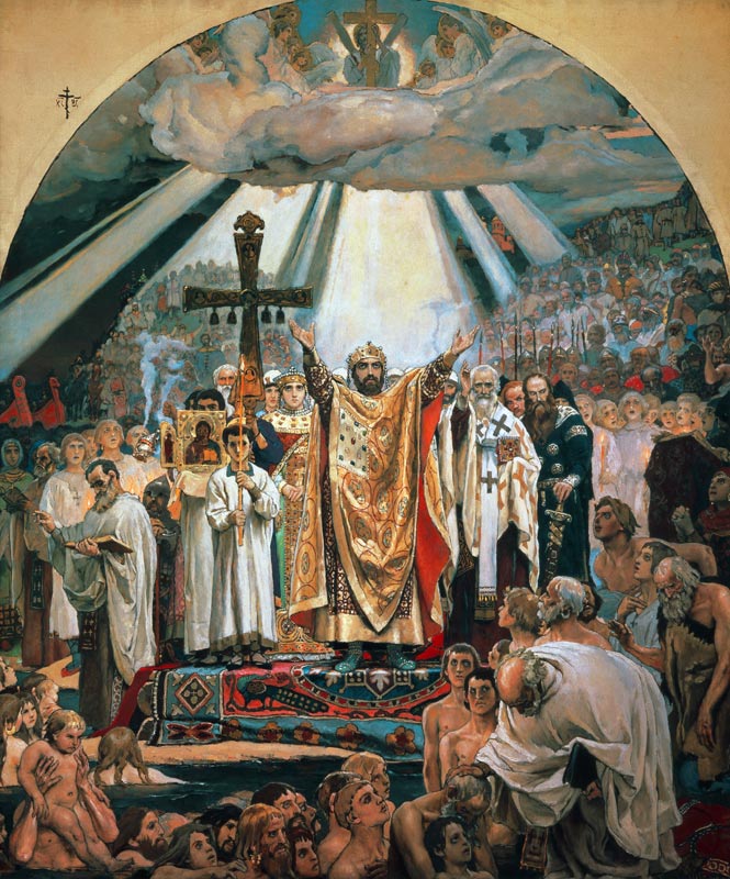 The baptism of Russia. od Viktor Michailowitsch Wasnezow
