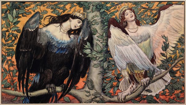 Sirin and Alkonost. A Song of Joy and Sorrow od Viktor Michailowitsch Wasnezow