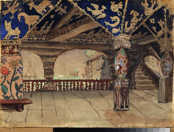 Stage design for the theatre play Snow Maiden by A. Ostrovsky od Viktor Michailowitsch Wasnezow