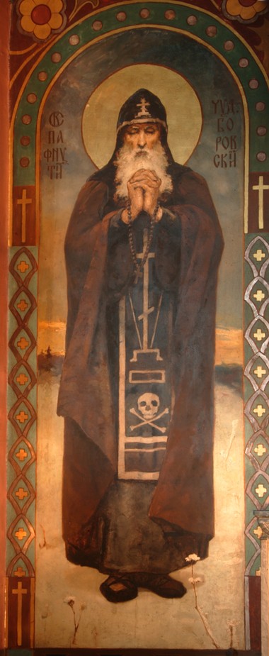 Saint Paphnutius of Borovsk od Viktor Michailowitsch Wasnezow