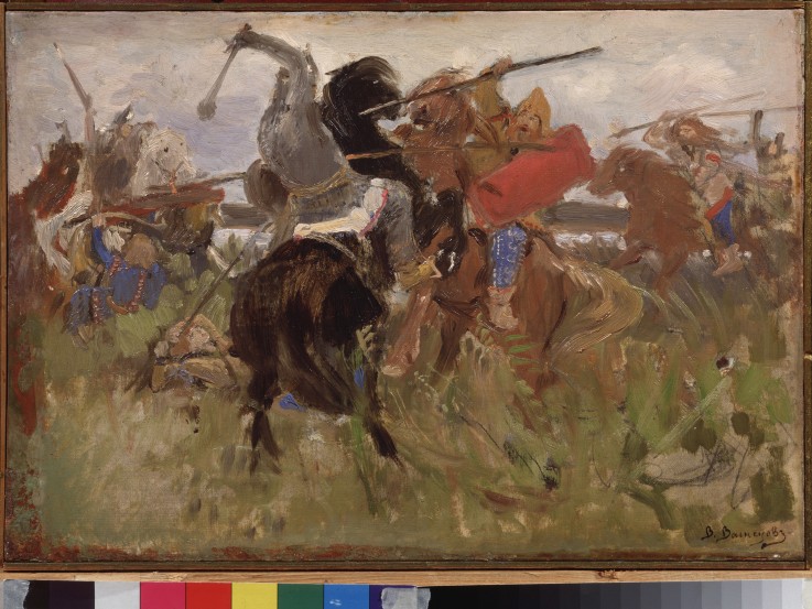 Battle between the Scythians and the Slavs od Viktor Michailowitsch Wasnezow