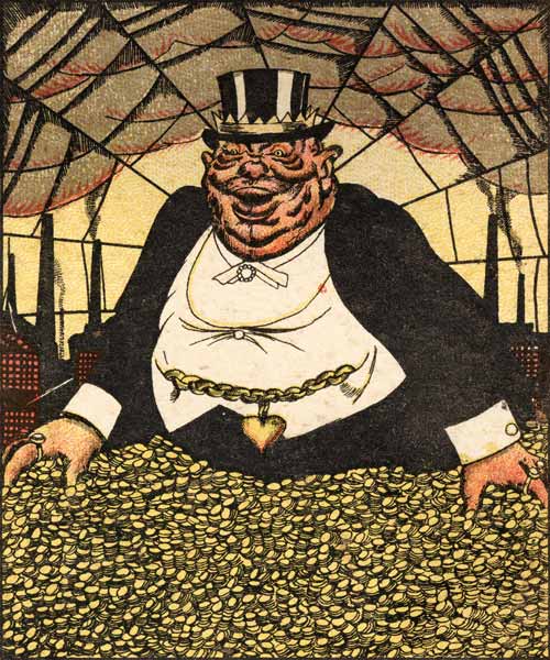 The Capital and the Capitalist from The Russian Revolutionary Poster by V. Polonski od Viktor Nikolaevich Deni