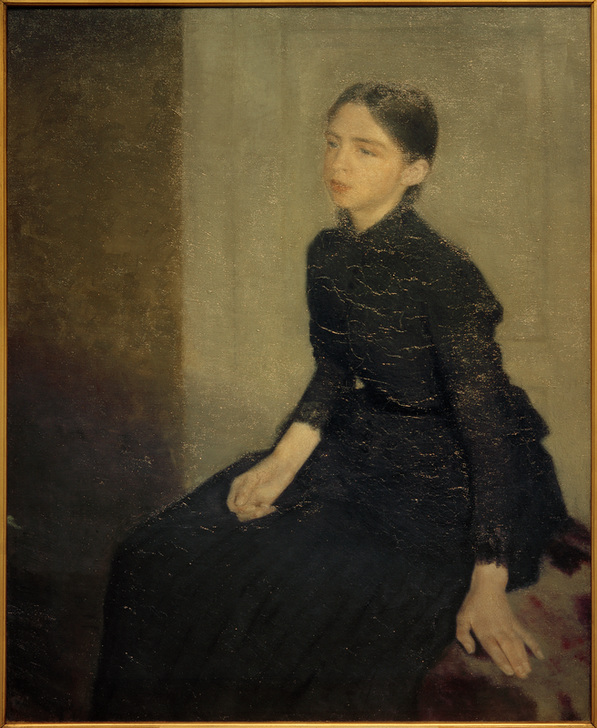 Porträt eines jungen Mädchens. Die Schwester des Künstlers, Anna Hammershöi od Vilhelm Hammershöi