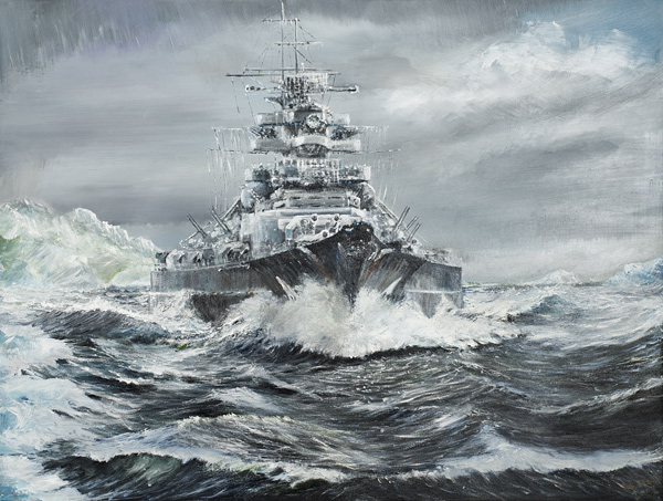 Bismarck off Greenland coast 23rd May 1941 od Vincent Alexander Booth
