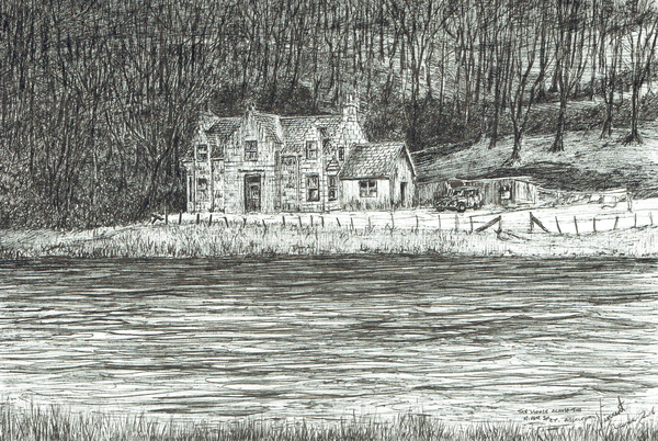 house across the river Spey od Vincent Alexander Booth