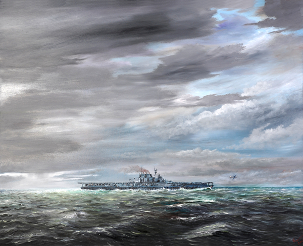 Last B25 leaves USS Hornet 18/04/1942 od Vincent Alexander Booth