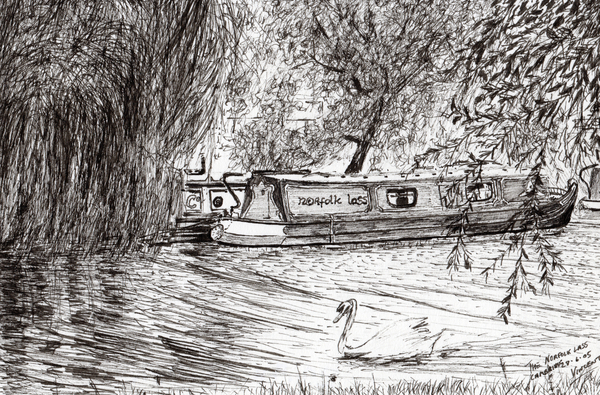 Narrow boats Cambridge od Vincent Alexander Booth