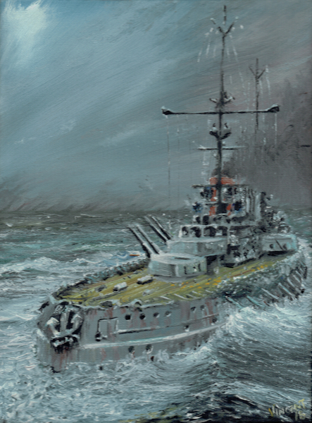 SMS Friedrich der Grosse at Jutland 1916 od Vincent Alexander Booth