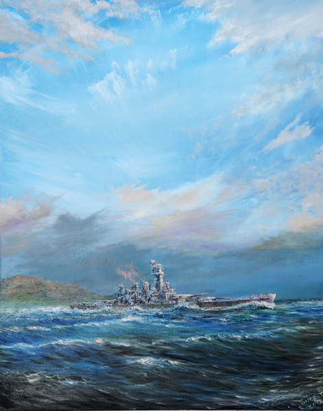 USS Washington leaves Guadalcanal od Vincent Alexander Booth