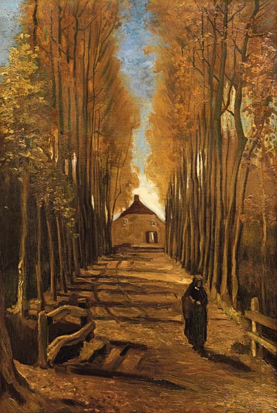 Poplar avenue in autumn od Vincent van Gogh