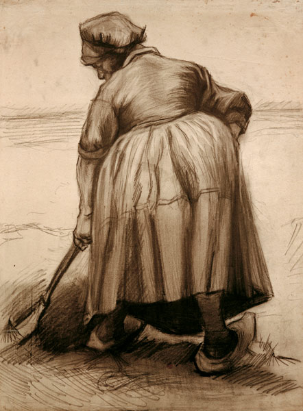 V.van Gogh, Peasant Woman Digging /Draw. od Vincent van Gogh