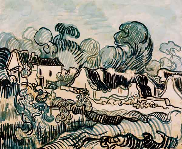 V.v.Gogh, Landscape w.Cottages / 1890 od Vincent van Gogh