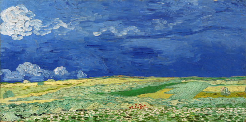 Pole pod bouřlivou oblohou  od Vincent van Gogh