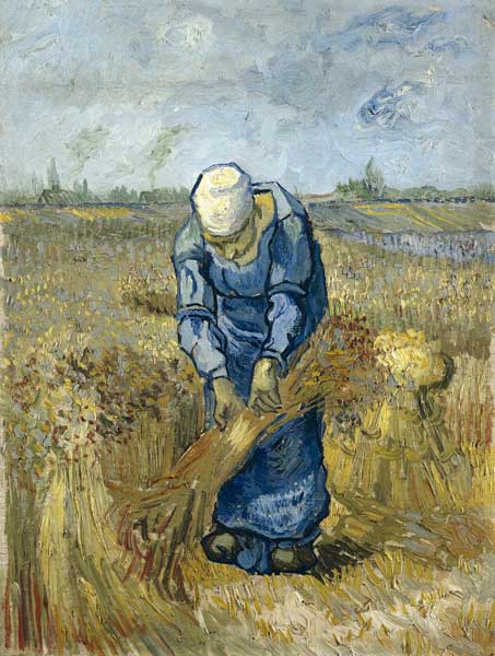 Peasant Woman Binding Sheaves (after Millet) od Vincent van Gogh
